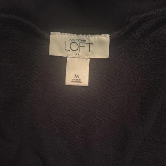 Navy Blue V-Neck Sweater with Front Pockets by Ann Taylor LOFT - Medium - Picture 7 of 8